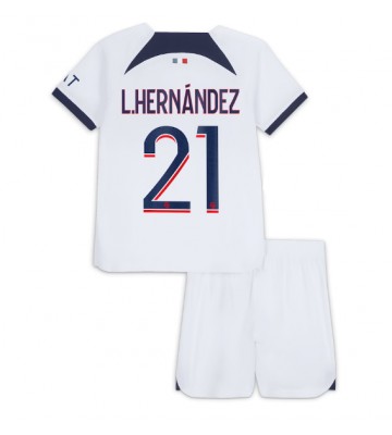 Paris Saint-Germain Lucas Hernandez #21 Replica Away Stadium Kit for Kids 2023-24 Short Sleeve (+ pants)